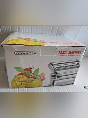 Nuvantee Aluminum Pasta Maker Machine 150 Roller With Pasta Cutter